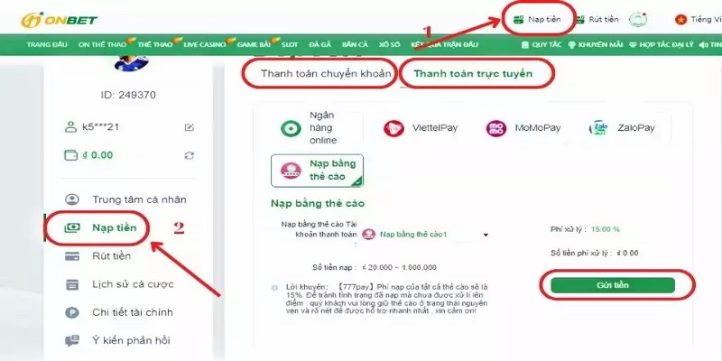 Trang web Sk88 Games cung cấp nhiều tùy chọn nạp tiền - Sk88